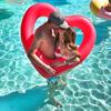 1PC PVC Swimming Ring Creative Heart-shaped Ring Water Swimming Pool Floating Bedding Summer 90/120cm