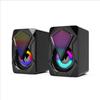 Мини-кристальный динамик с RGB-подсветкой, Компьютерный динамик, Питание от USB, Вспомогательный разъем 3,5 мм, Подходит для настольного компьютера, ноутбука, монитора