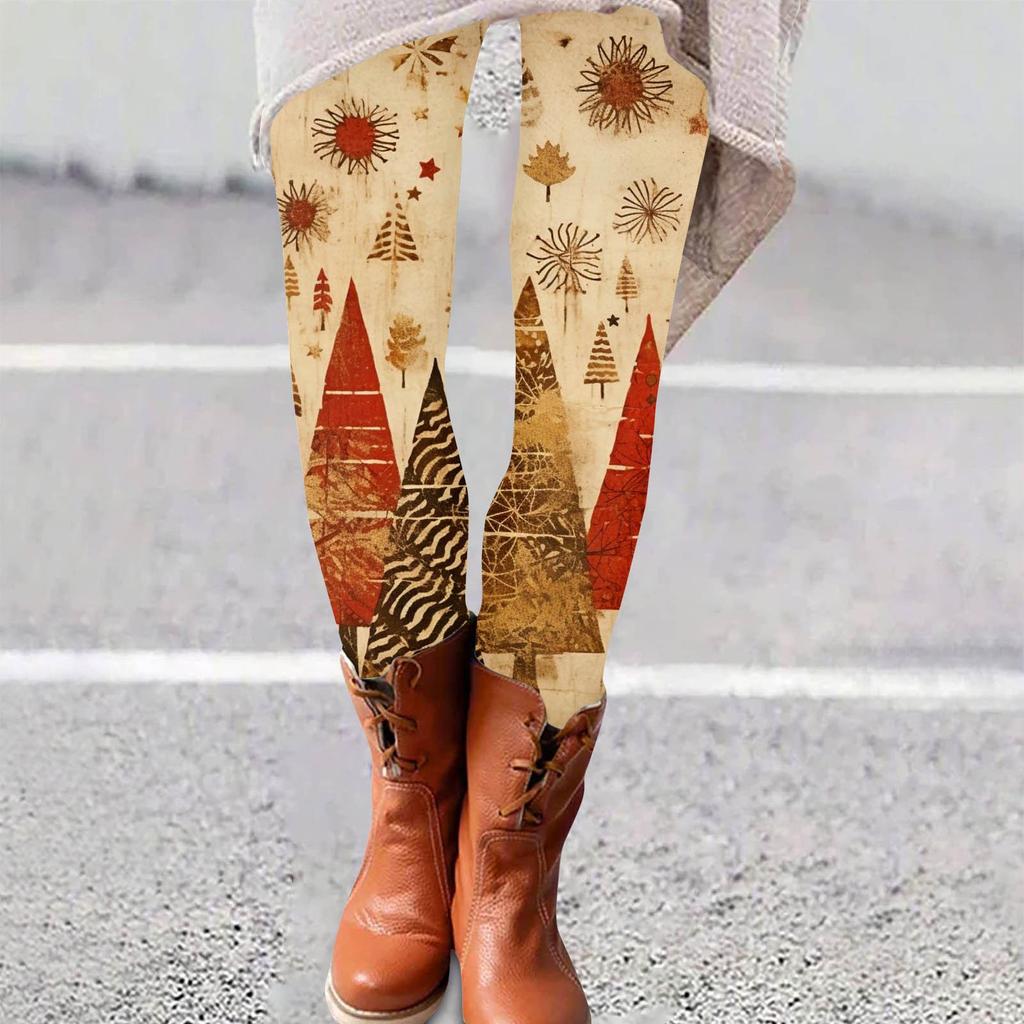 Женские брюки с рождественским принтом, эластичные, мягкие, повседневные, домашние, спальные брюки