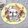 Cartoon Dog Round Carpet Living Room Circle Floor Mat Non Slip Bedroom Bathroom Doormat Washable Home Hallway Area Decor Rug