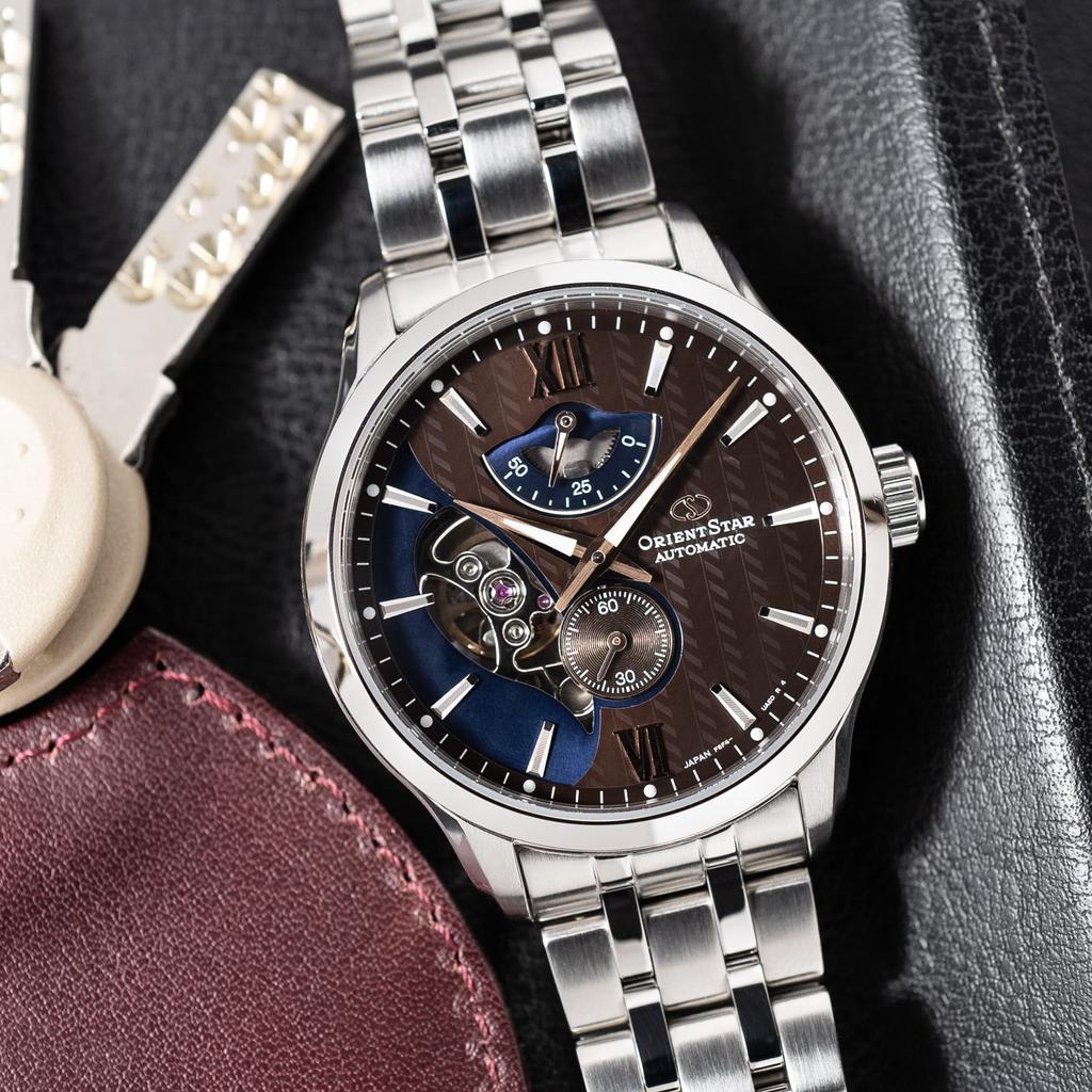 Orient Star Автоматические Слоистые Сделано в Открыто-Коричневом Мужские Часы, Скелетон, Механические, Япония, 2-летняя Гарантия Производителя, Сердце, RK-AV0B02Y,