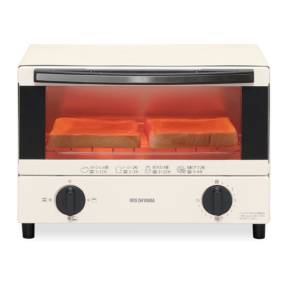 IRIS OHYAMA Toaster Oven Toaster 2 Pieces Temperature Adjustment 3 Levels Tray Included 1000W White EOT-012-W