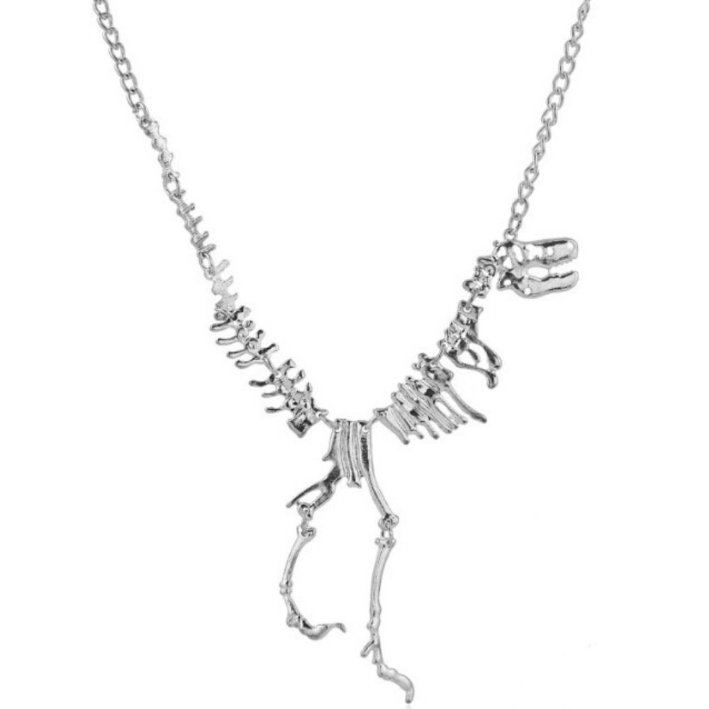 Панк-ожерелье-чокер с цепью Тираннозавра Готическое ожерелье с драконом Хип-хоп ожерелье с скелетом динозавра для девочек