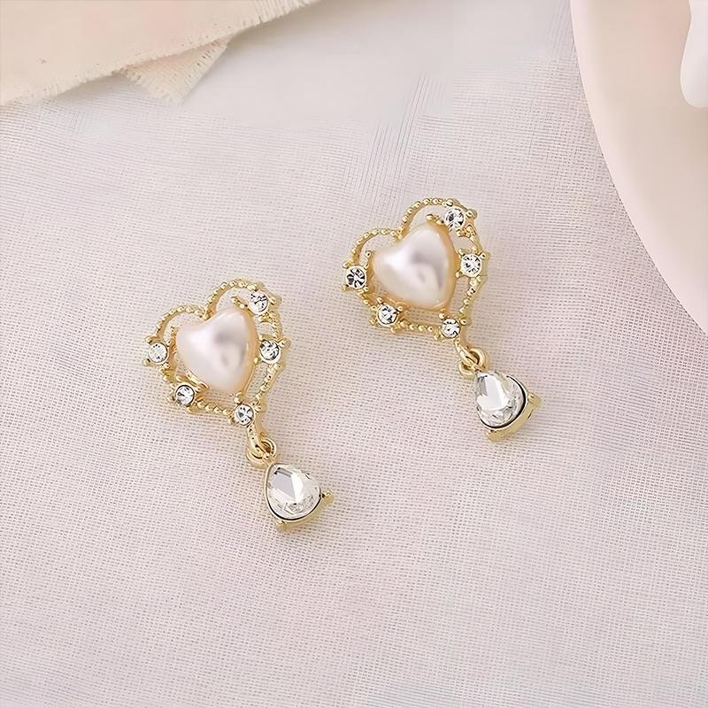 1 пара серег-подвесок с жемчугом, модные блестящие серьги-кисточки со стразами золотого цвета для женщин, аксессуары для вечеринок, подарок