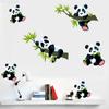 PVC Bamboo Panda Wall Sticker Cartoon Wallpaper Decal Kids Gift Panda Mural Decals  Bedroom