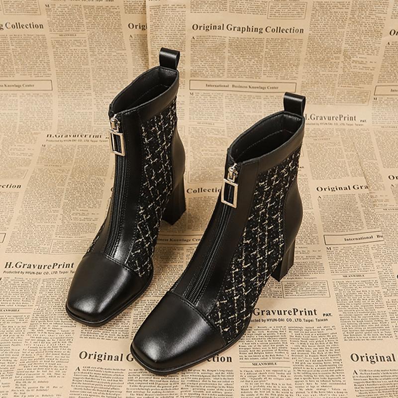 Модные женские ботильоны на высоком каблуке, массивная обувь, зимняя дизайнерская обувь для женщин 2024, тренд, обувь для ходьбы, туфли-лодочки, элегантные Mujer, зимние ботинки