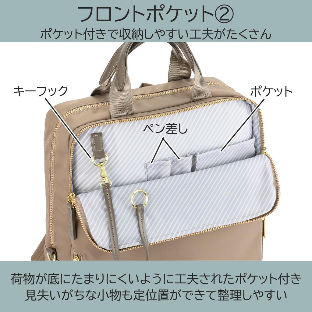 Backpack Fittem A4 File PC Storage Charcoal H39 X W28 X [Ace Gene] 14.0inch No.68684 Women's D12/14cm