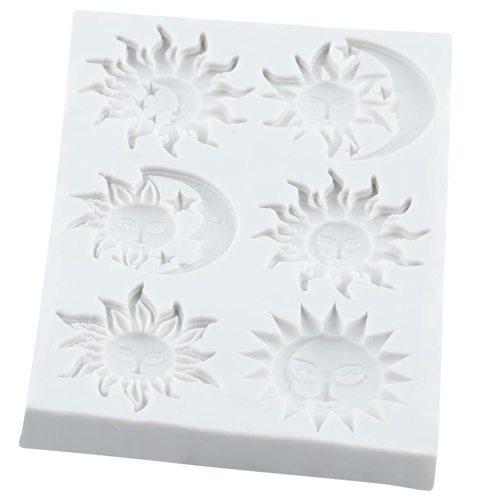 Силиконовая форма Солнце Луна Лицо Звезда Мифология Древней Греции Формы для мастики Инструменты для украшения торта Топпер для кекса Конфеты Смола Глина Шоколад Форма для гампасты