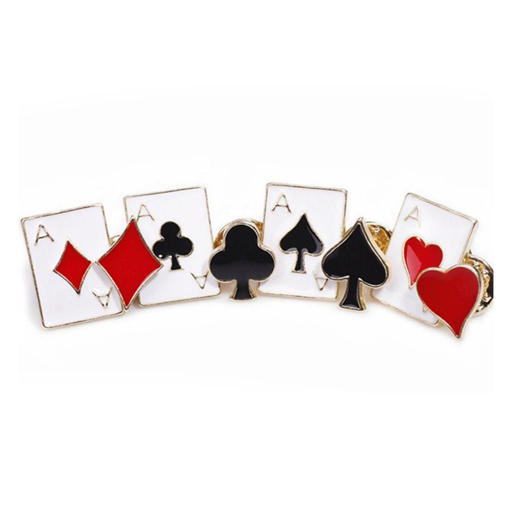 8 Pcs Alloy Drop Oil Poker Card Enamel Pins Metal Cartoon Brooch Backpack Collar Lapel Badge Jewelry Gift