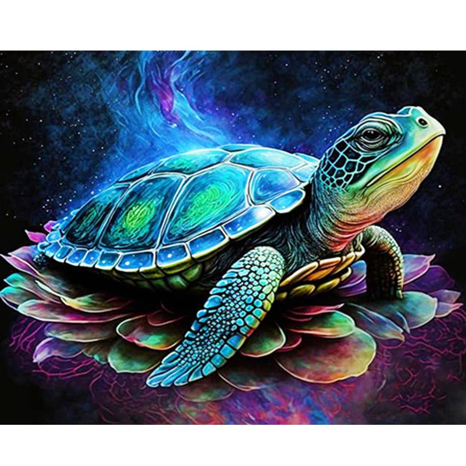 RUOPOTY Картина по номерам для взрослых, стартовые наборы, морские черепахи, животные, ручная работа, акриловая краска, подарок «сделай сам», для домашнего декора с рамкой