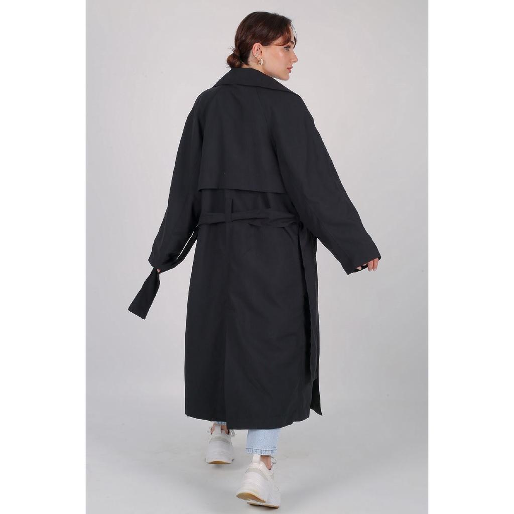 Women's Beige Belted Seasonal Trench Coat