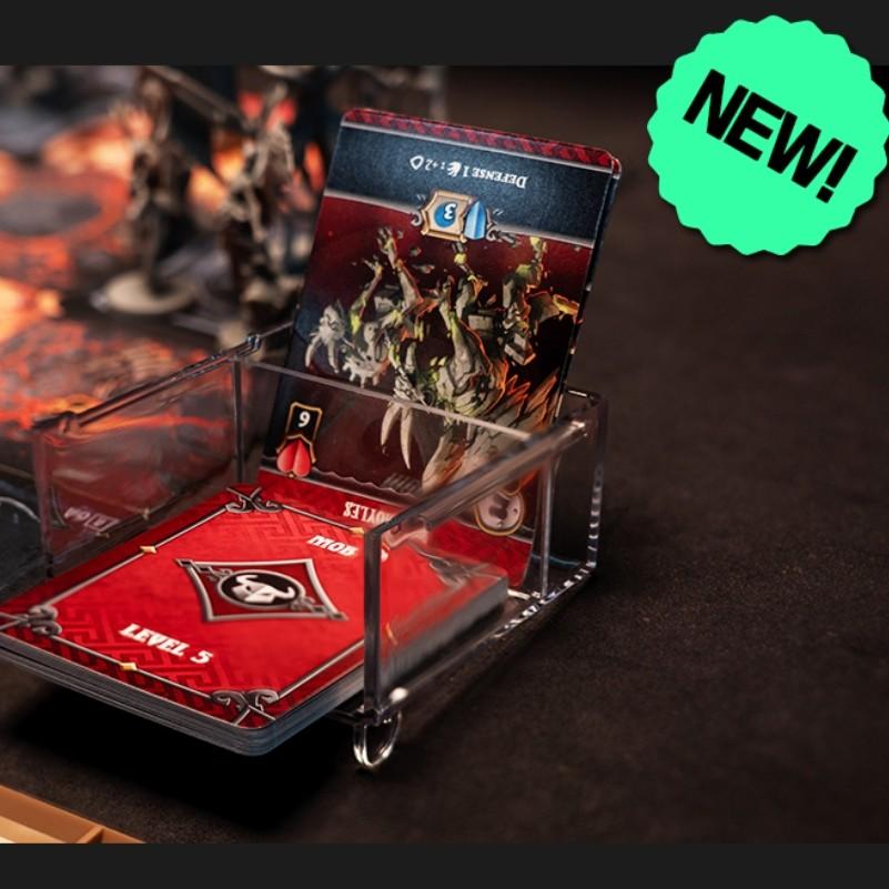 BoardM Набор аксессуаров для настольных игр серии Clear, Соединяемый лоток для карт/Держатель для мини-колоды карт/Лоток для жетонов/Подставка-держатель для карт
