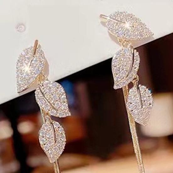 1 пара висячих серег с листьями, длинные кисточки, ювелирные изделия в стиле Ins, длинные серьги для свадьбы