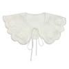 Elegant Detachable Shawl False Collar Hollowed Out Crochet Knit Woolen Flower Decorative Capelet for Collarless Dresses