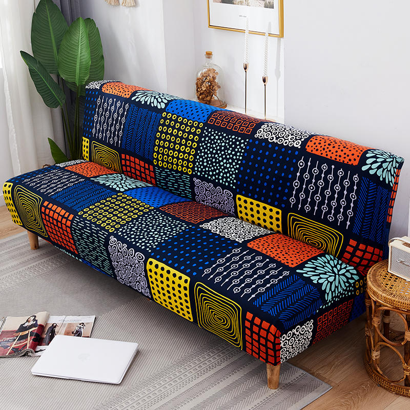 Plaid Elastic Bedspread On The Folding Sofa Bed Covers for Living Room Big Couch Cover Long Chair Without Armrests Slipcovers