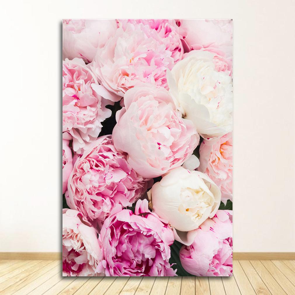 Canvas Painting Nordic Decor Elegant Peony Flower Phrase Poster And Print Wall Art Picture For Living Room Home Decoration