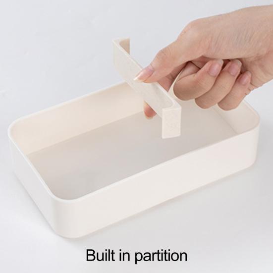 2Pcs 1200ml Bento Boxes with Strap Double Layer Built-in Tableware Japanese Style Portable Leak-proof Lunch