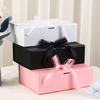 1pc Gift Box with Ribbon, Wedding Bridesmaid Groomsman Proposal Box, Rectangle Present Box with Lids for Jewelry, Birthday, Holiday, Mother's Day