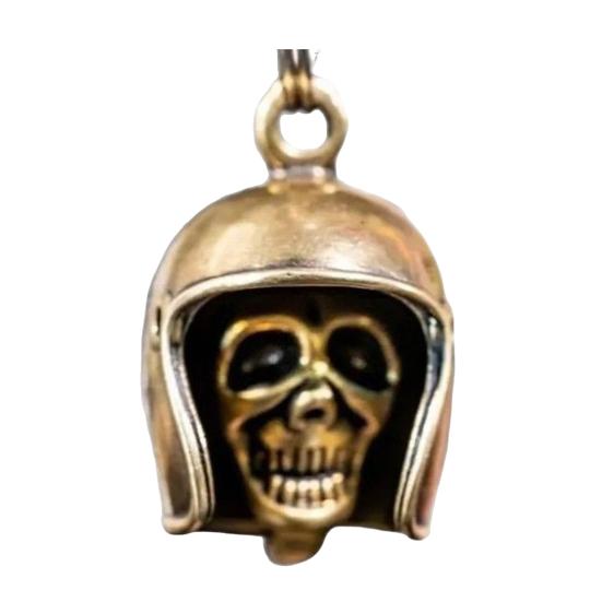 Подвесной кулон в виде черепа мотоцикла из латуни, устойчивый к ржавчине, высокая прочность, колокольчики на удачу