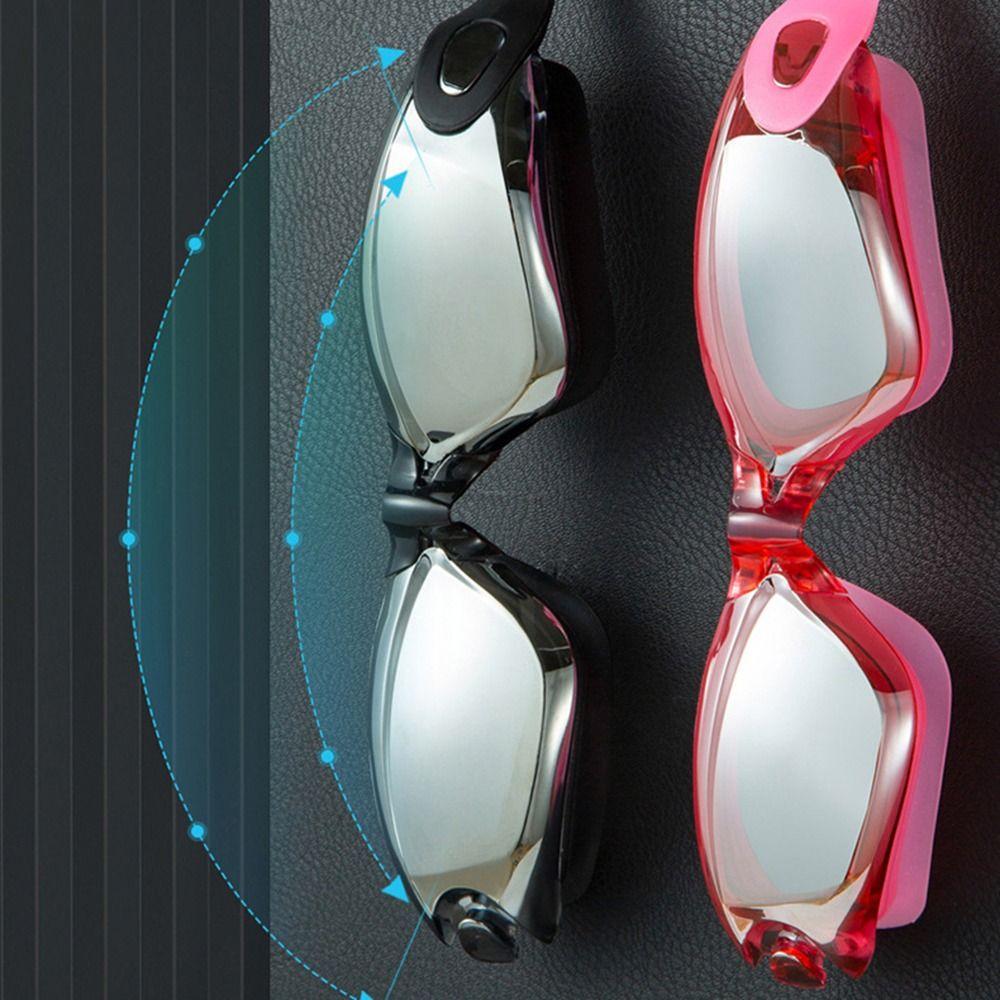 Adjustable Adult Swimming Goggles Set Anti-fog Electroplated Flat Glasses Water Sports