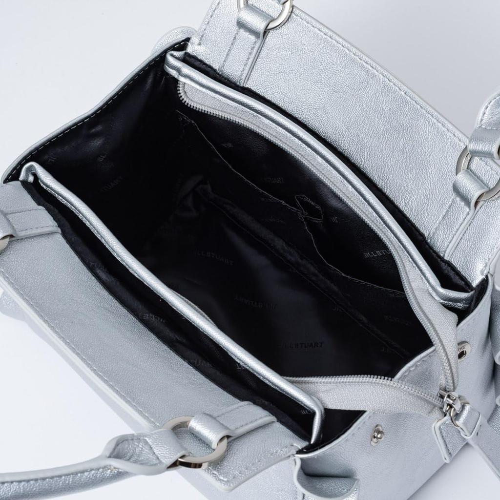 Jill Stuart Женская сумка с оборкой, дизайн 2-в-1, с навесным замком, JSLH5DH1, серебристая