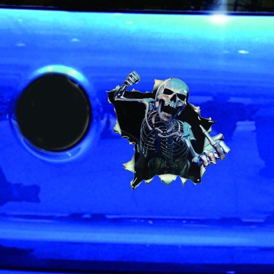 Водонепроницаемый светоотражающий 3D кузов автомобиля страшный череп украшение автомобиля наклейка наклейка