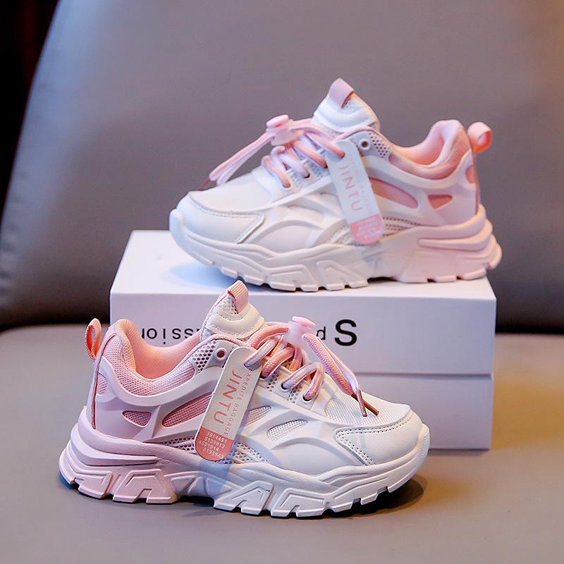 2024 Kids' Double Mesh Sports Shoes for Boys & Girls - Stylish Running Sneakers for Medium & Large Children