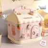 1 Set Children Xmas New Year Gift Cute Small House Piggy Bank Anime Cartoon Square Money Boxes Piggy Bank With Lock And Key