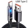240 Вт Нейлоновый USB C на C Кабель для Быстрой Зарядки со Светодиодным Цифровым Дисплеем для Samsung Xiaomi Huawei OPPO Quick Charge 3.0 Data Cord