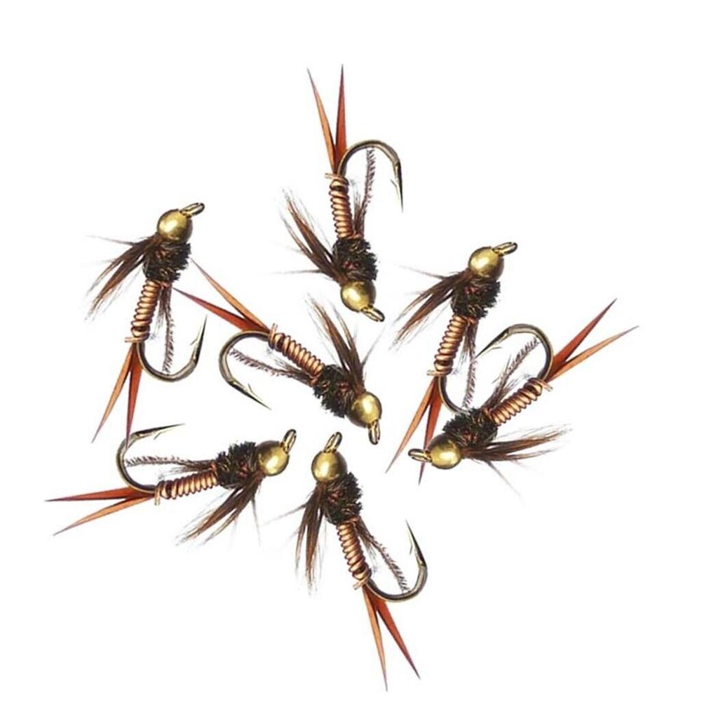 24 шт. латунная бусина с головкой, приманки для рыбалки нахлыстом, приманки для ловли форели, приманки с коробкой для мух