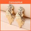Leaf Earrings Metal With Gold Coating And Bold Design For Gift And Wedding