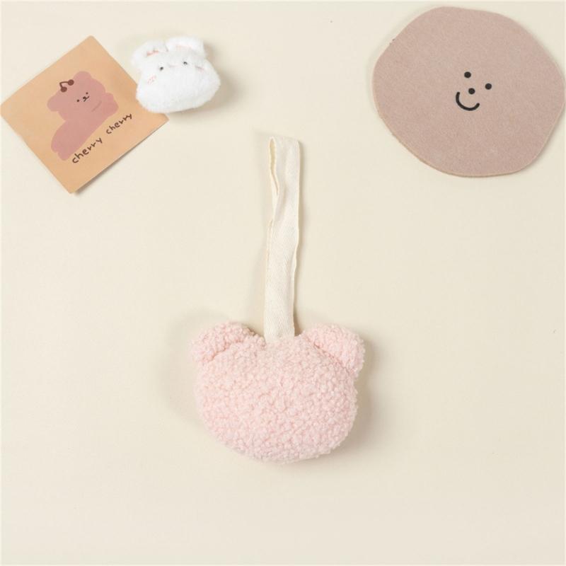 Baby Pacifier Holder with Bear Pendant Newborn Pacifier Clip Plush Teether Pendant Safe & Durable Pacifier Pendant Decor