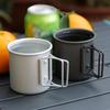 New Arrival 300ml Outdoor Camping Cup With Foldable Handle Portable Ultra-light Aluminum Alloy Mug For Outdoor Hiking Cooking