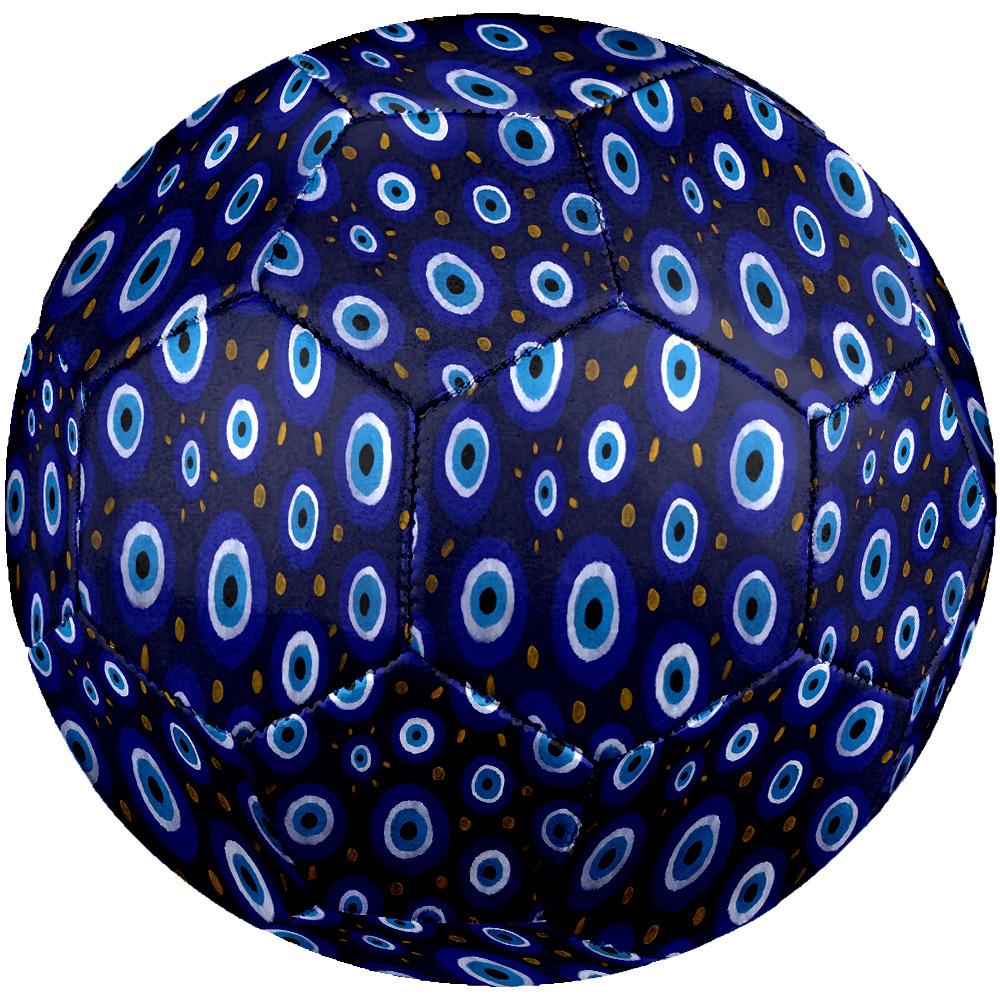 1pc Blue Evil Eye Size 5 Soccer Ball Professional Match Training Football Indoor &Outdoor Sports Ball Lightweight Durable c6581