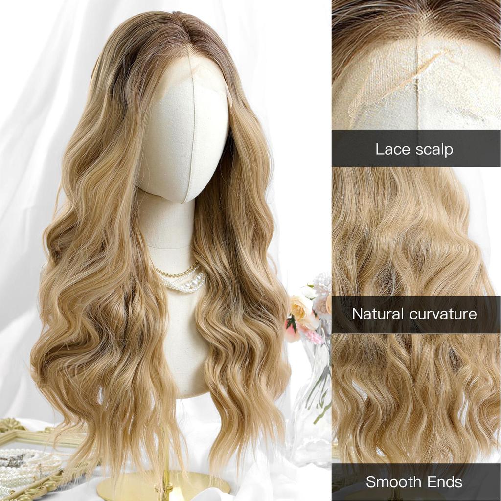ALAN EATON Синтетический женский парик на шнурке 13x4, длинные волнистые парики, светлый цвет, на каждый день, для вечеринок, высокая плотность, термостойкие волосы