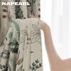 1 шт. NAPEARL Натуральные Ручная роспись Печатные Шторы Нордический Стиль Ins Блэкаут Шторы для Спальни Гостиной Балконного Окна для Домашнего Декора