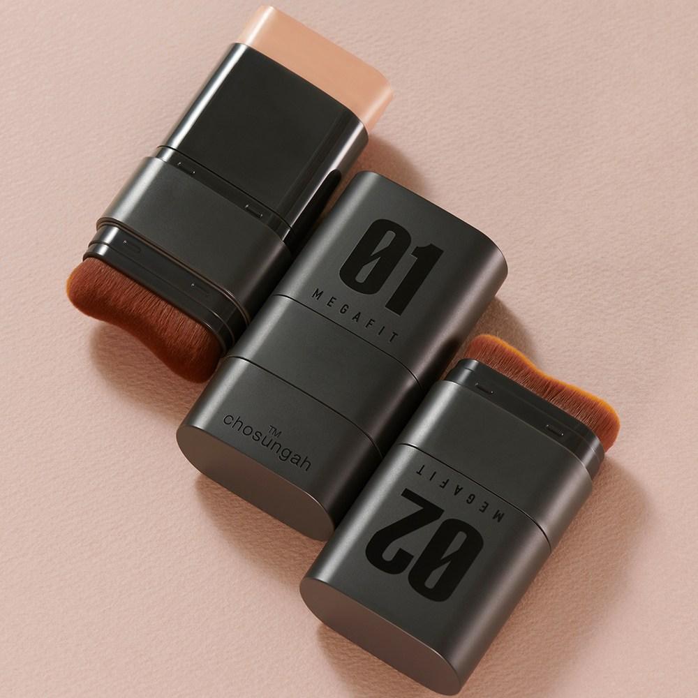 Cho Seong-ah TM Mega Fit Stick Foundation SPF50+ PA++++ 16g, Semi-matte 01 Natural Ivory, 4 Pieces