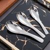 HANYANG утолщенная ложка из нержавеющей стали, ложка для супа, детская рисовая ложка с длинной ручкой, посуда