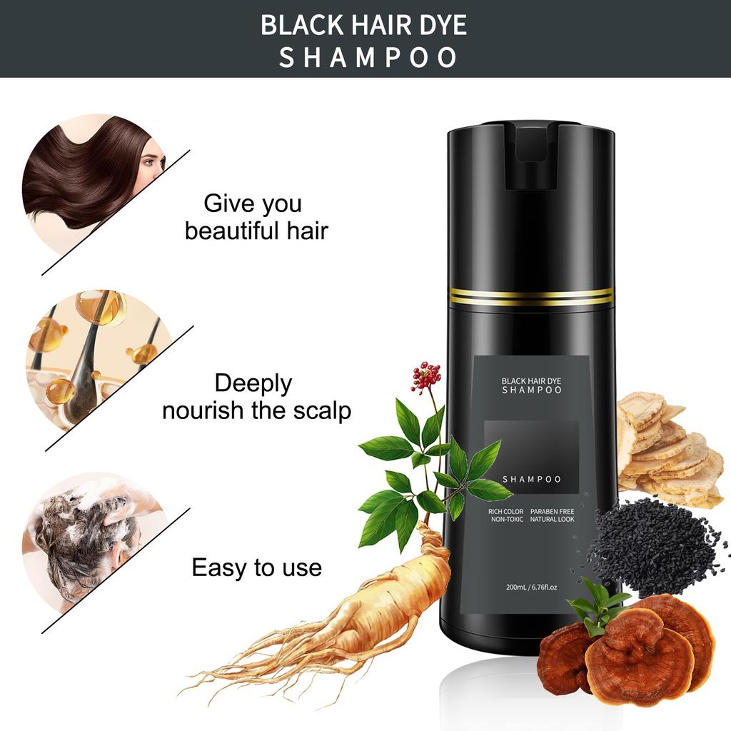 Dyestuff Shampoo Шампунь Нежно и быстро окрашивает, не раздражает окрашивание(светло-коричневый, темно-коричневый, черный 200мл