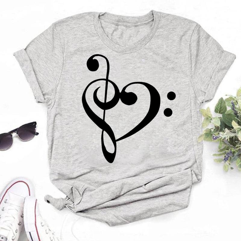 Новая футболка Harajuku Funny Music Note Art T 3D Printe женская футболка музыкальные топы короткие рукава черная футболка