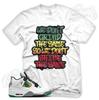 Белая футболка с принтом GRIND DIFFERENT для J1 4 Rasta Lucid Green Carnival