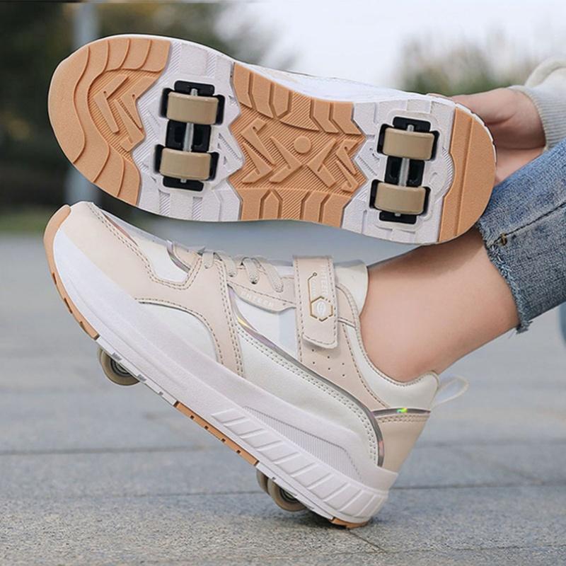 Kids 4-Wheel Roller Skates Shoes New Sneakers For Boy and Girls Outdoor Sport Skating Skates Shoes With Wheels