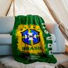 1PC Brazilian Football Federation Printed Soft Flannel Blanket Throw for Adult Bedroom Living Room Sofa Camping Travel Fan gifts Christmas Gifts
