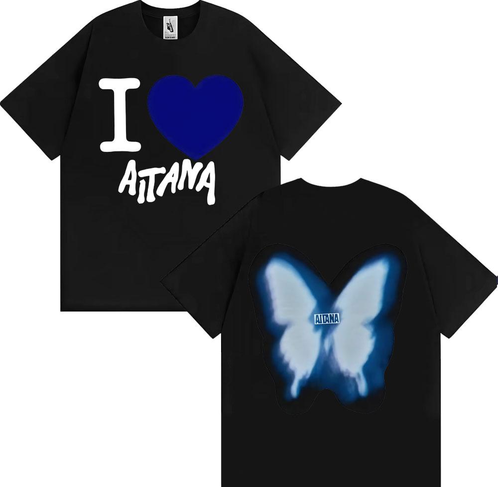 Singer Aitana Cuarto Azul Album Cover Graphic TShirt UNISEX Women Summer Cotton YK Clothing Oversize Round Neck Short Sleeved Tee