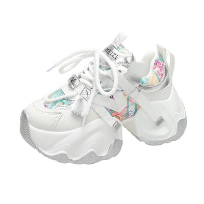 Модные летние высокие сетчатые кроссовки на платформе женские дышащие теннисные женские вулканизированные туфли весенние массивные кроссовки спортивные туфли для папы женские