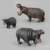 Wild Mammal Model Toy Simulation Hippo Solid Static Ornament Doll Boutique Children'S Gift