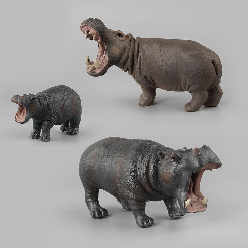 Wild Mammal Model Toy Simulation Hippo Solid Static Ornament Doll Boutique Children'S Gift