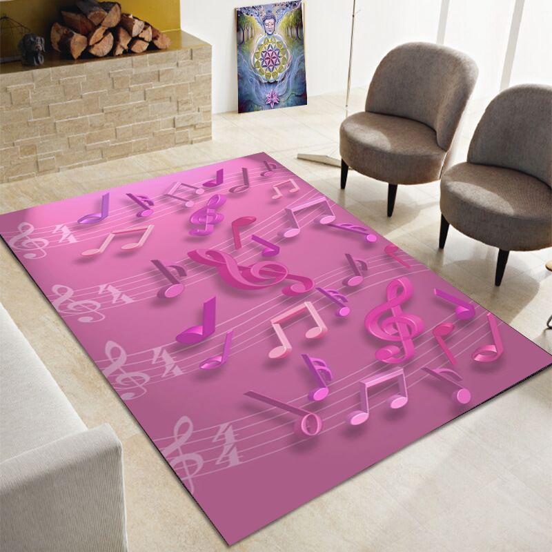 3D Creative Music Note Large Carpet, Living Room, Bedroom Sofa Carpet, Kitchen, Bathroom Door Mat, Non Slip Floor Mat Gift