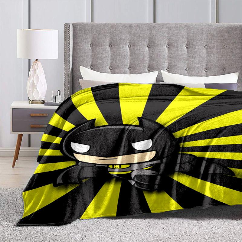 1pc Chibi Batman Wallpaper Cartoon Blanket,Portable Throw for Travel & Camping, All Season Cozy Blanket,Ideal Gift