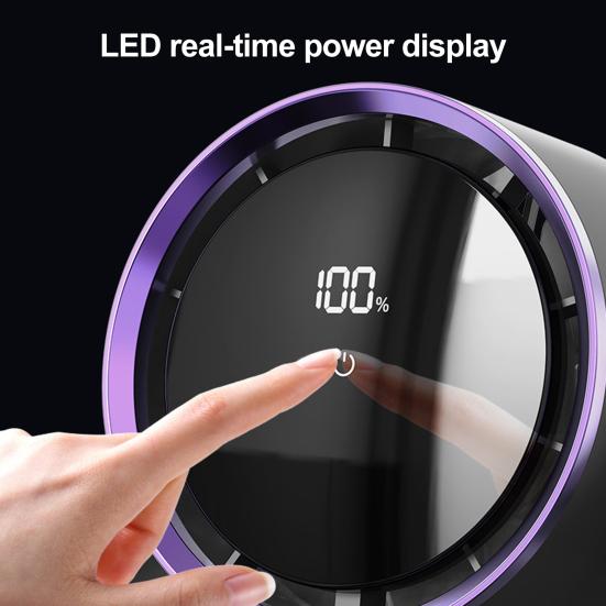 Mini Electric Desktop Fan LED Digital Display 5 Speed Adjustable Quiet Home